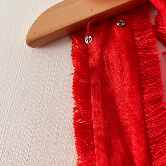 J.Crew Vibrant Red Ruffle Top - Picture 6 of 7